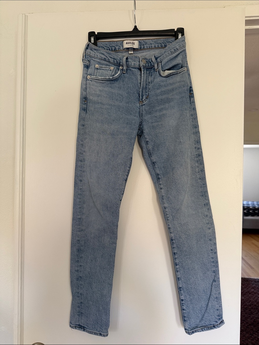 AGOLDE Light Wash Skinny Jeans in Pale Blue - size 24